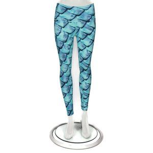 Fused Hawaii  Aqua Blue Diamond Snakeskin Print Leggings size Small /872